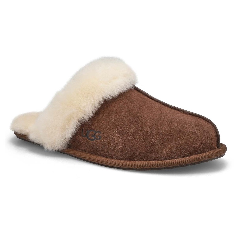 UGG Women's Suede Slippers with Plush Cream Lining